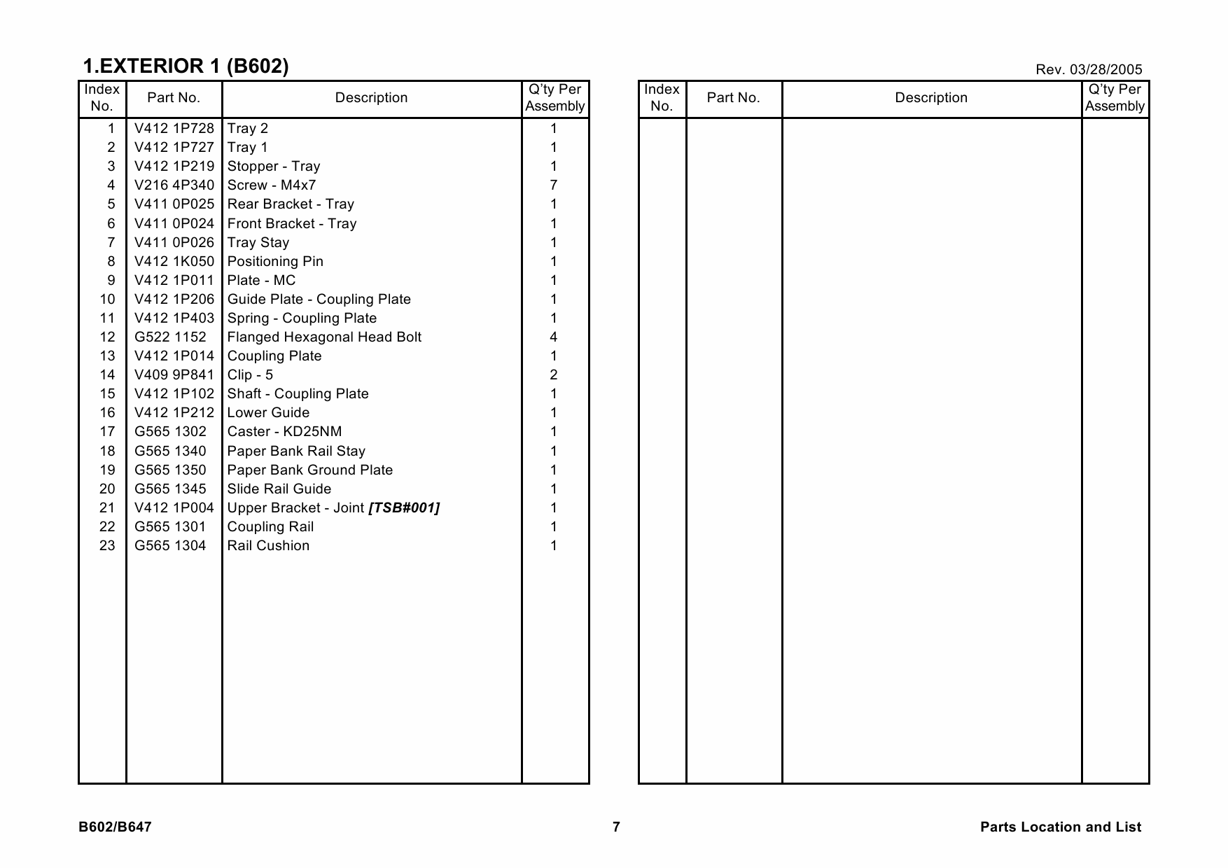 RICOH Options B602 B647 BOOKLET-FINISHER-SR910-SR950 Parts Catalog PDF download-4